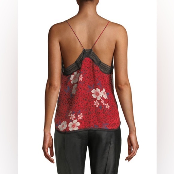 Zadig & Voltaire Christy Pensee Silk Floral Lace Trim Camisole - Picture 10 of 10